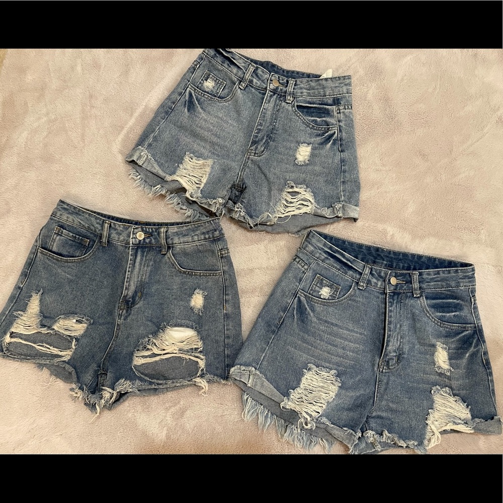 3 pairs of high waisted shorts from Shein